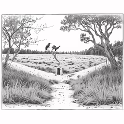 a painting of a person jumping off a long stretch of road