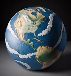a blue and green marbled earth on a black background
