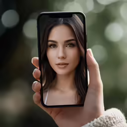 a woman holding up a mirror to take a selfie