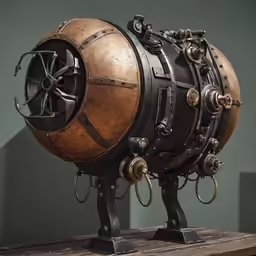 an old mechanical sculpture on display at a museum