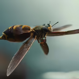 a large orange and black insect on a stalk