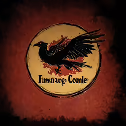 a logo featuring a black bird and the words filmamppo comedy