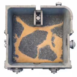 an aerial view of concrete with paint on it