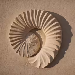 a circular sculpture made of sand sitting on the beach