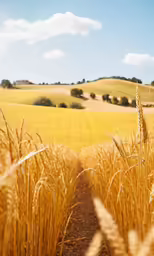 a large field filled with yellow grass