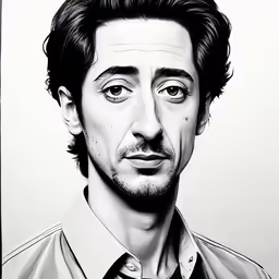 a drawing of a man with one eye closed