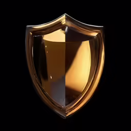 a shiny gold plate is seen in this black background