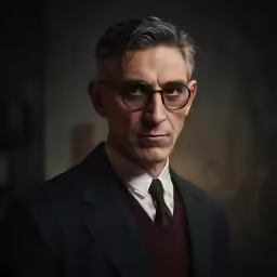 a man in a suit and tie with a serious look on his face