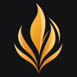 gold flames are arranged in an abstract design