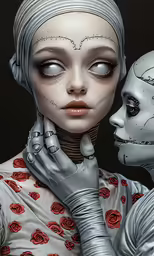 an image of a couple in skeleton makeup