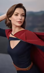 a woman with a scarf on her shoulders