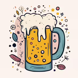 beer mug with foamy, on white background