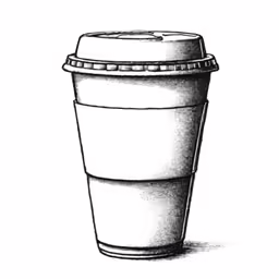 a drawing of a cup with lid and top half