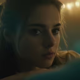 the girl is looking at her phone in a room