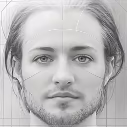 a guy with long hair and hair lines above his face