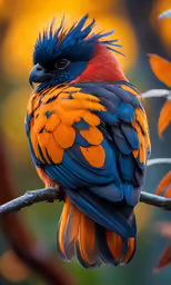 a very pretty colored bird with bright feathers