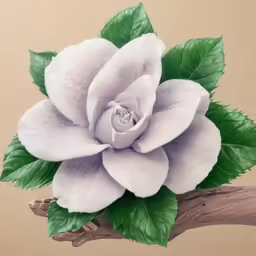 there is a painting of a flower on the branch