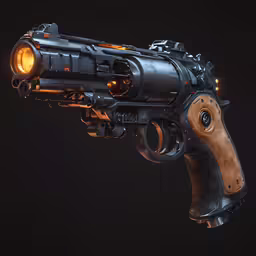 an unusual looking gun in black light