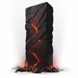 a large black block with the red glow coming from the bottom
