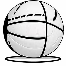 a black and white graphic of a basketball ball,a ball on a stand with black lines