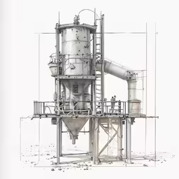 an industrial machine with several parts to it