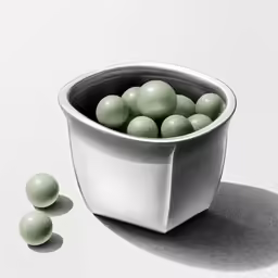 small balls sitting in a small bowl