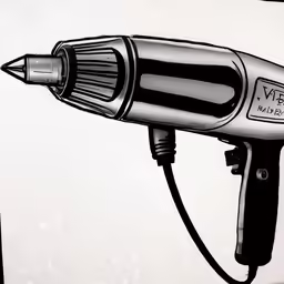 the black and white hair dryer is turned on