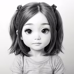 a 3d image of a girl with big eyes