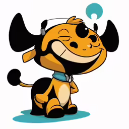 cartoon picture of dog with thought bubble