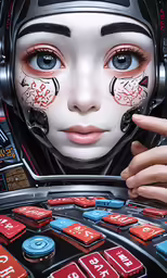 a young person with futuristic gear on their face