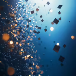 many small sparkles with a blue background