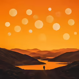 man standing in front of a lake filled with water