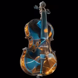 the back end of a cello with its strings still attached