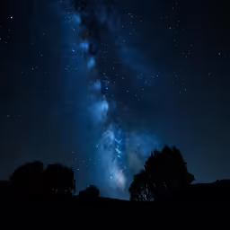the night sky is very clear and shows many stars