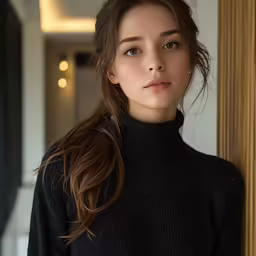 a beautiful woman posing for a photo in black