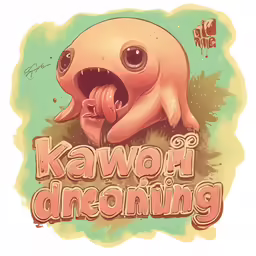 a drawing of a kawwaii announcing its name