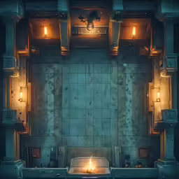 a room with candles in it