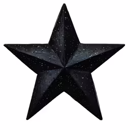 a black star with white dots in the middle