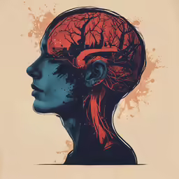 an illustration of a person with a brain and trees