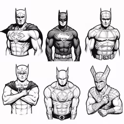 several poses for the batman character set