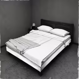 a bed with two pillows is in a room