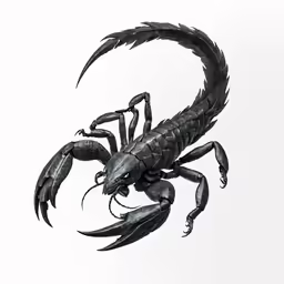 an inking drawing of a scorpion
