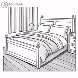 the room in the house has black and white lines on it