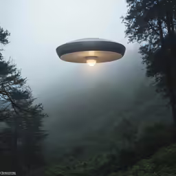 a photo of an object that appears to be hovering in the sky
