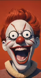 there is a close up photo of an evil clown