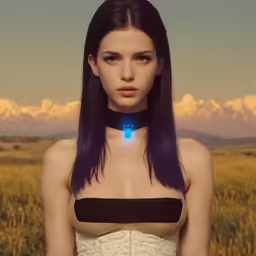 a woman is dressed in an artistic outfit