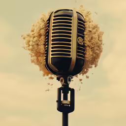 a microphone is sitting on top of a pole