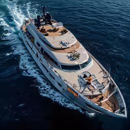 this is a yacht sailing in the ocean