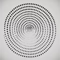 a large hole is being displayed with dots on it