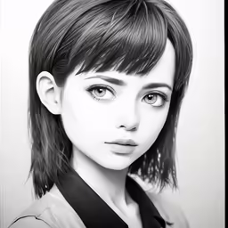 a pencil drawing of a young woman